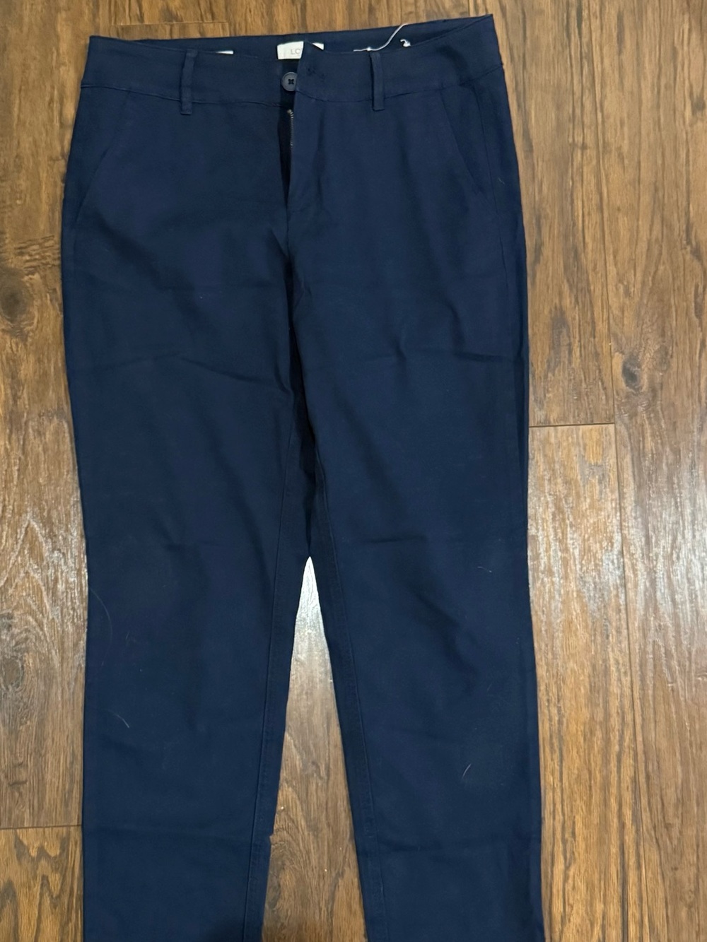 LOFT Curvy Girlfriend Chino Pants - Navy Blue